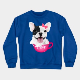 French bulldog inside cup Crewneck Sweatshirt